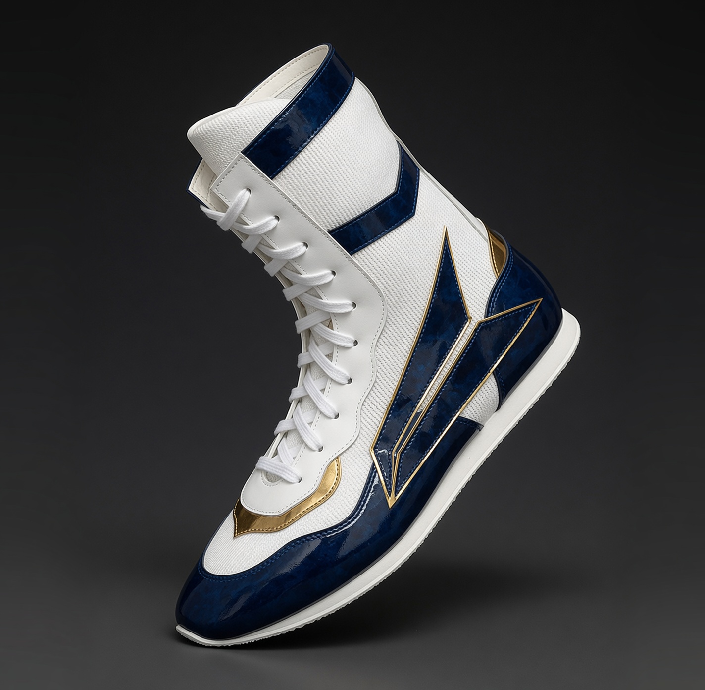 JIDOKAAN custom boxing shoe — white and navy